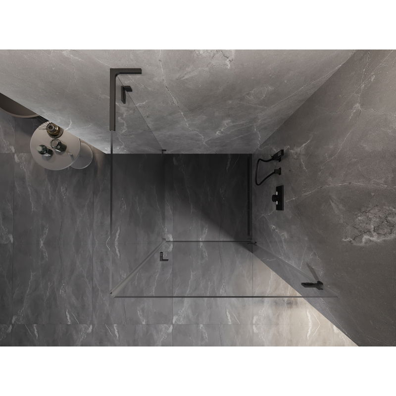 Mexen Lunar-B L душ кабина врата с отваряне на дясно 80 x 80 см, прозрачна, четково опушен сив – 832L-080-080-66-00-P