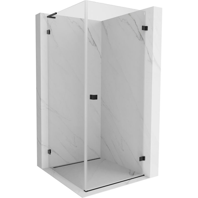 Mexen Lunar-B L кабина за душ десен шарнир 90 x 90 см, прозрачен, черен - 832L-090-090-70-00-P