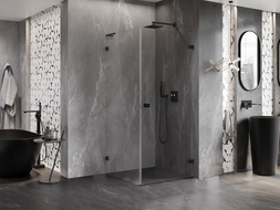 Mexen Lunar-B L кабина за душ, отваряема надясно 100 x 100 см, прозрачна, черна - 832L-100-100-70-00-P