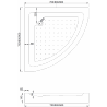 Mexen Rio душ кабина полукръгла 70 x 70 см, графит, хром + пода Rio, бял - 863-070-070-01-40-4710
