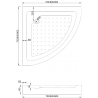 Mexen Rio душ кабина полукръгла 90 x 90 см, ивици, хром + поддушник Rio, бял - 863-090-090-01-20-4710