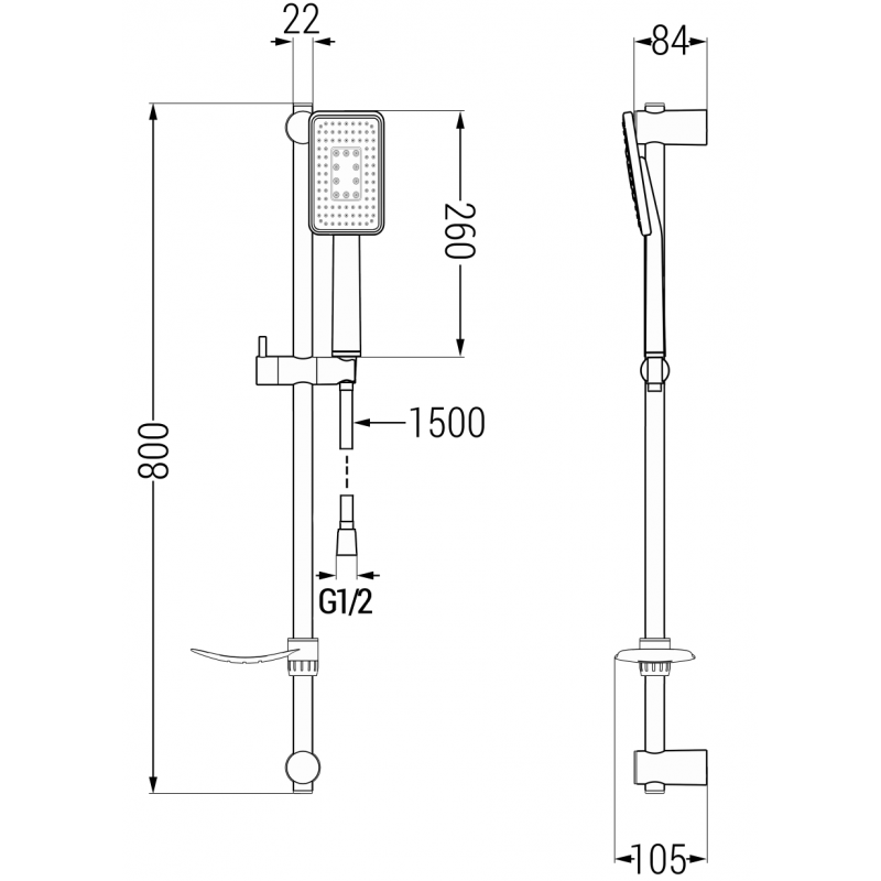 Mexen Alfa DF54 комплект за душ, бял/хром - 745714DF54-02