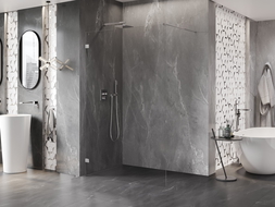 Mexen Lunar стъклена преграда Walk-in лява 160 x 200 см, прозрачна 8 мм, хром - 830-160-000-01-00-L