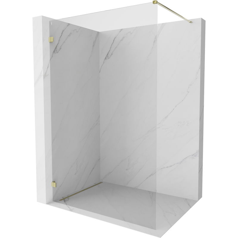 Mexen Lunar преграда за душ тип Walk-in лява 50 x 200 см, прозрачна 8 мм, златиста - 830-050-000-50-00-L