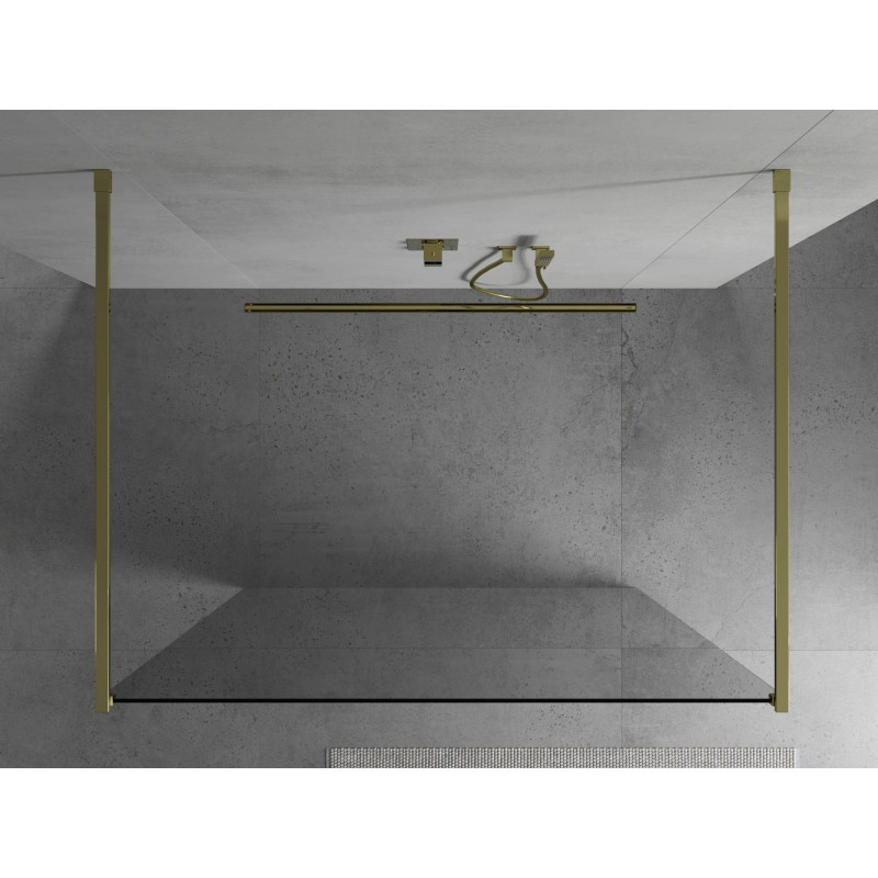 Mexen Kioto Самостоятелна душ-преграда 150 x 200 см, прозрачна 8 мм, златна