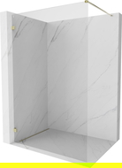 Mexen Lunar стена за душ Walk-in лява 160 x 200 см, прозрачно 8 мм, златисто - 830-160-000-50-00-L