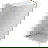 Mexen Lunar стена за душ Walk-in лява 100 x 200 cm, прозрачна 8 mm, розово злато - 830-100-000-60-00-L