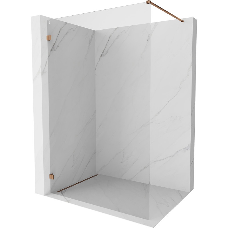 Mexen Lunar душ стена Walk-in лява 130 x 200 см, прозрачна 8 мм, розово злато