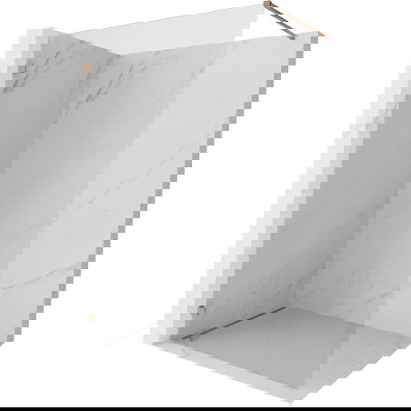 Mexen Lunar преградна стена за душ Walk-in лява 120 x 200 cm, прозрачна 8 mm, четкана мед - 830-120-000-65-00-L