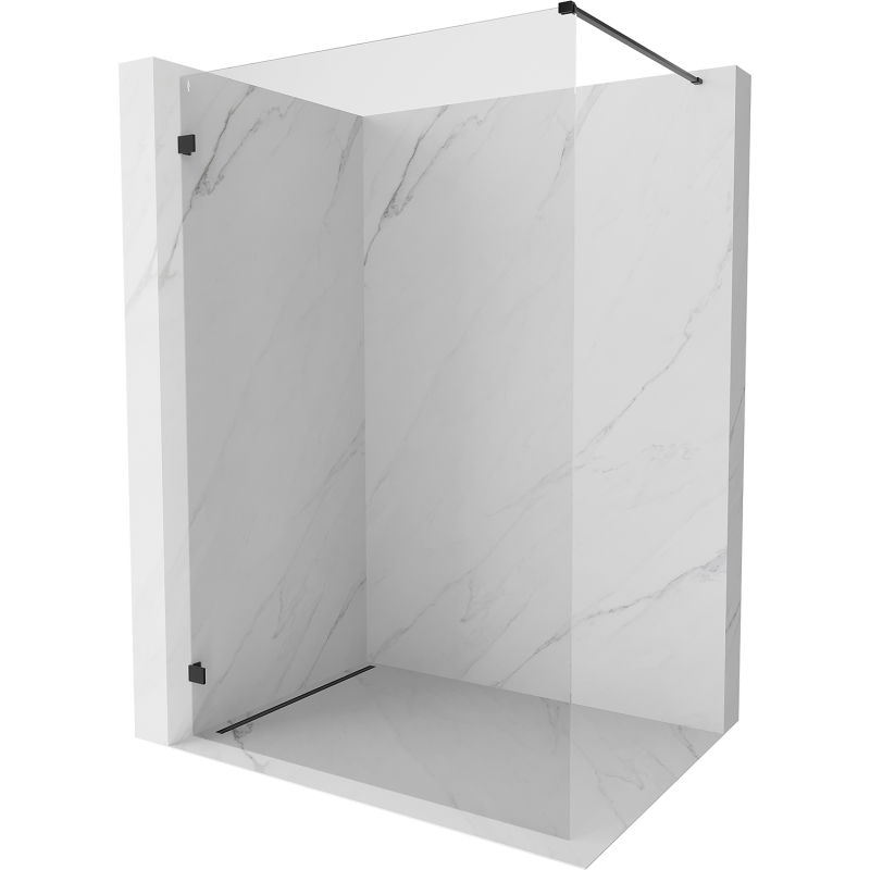 Mexen Lunar душ стена Walk-in лява 50 x 200 cm, прозрачна 8 mm, черна - 830-050-000-70-00-L