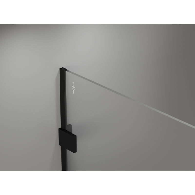 Mexen Lunar душ стена Walk-in лява 140 x 200 см, прозрачна 8 мм, черна - 830-140-000-70-00-L