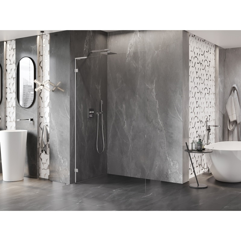 Mexen Lunar L Душ стена Walk-in лява 100 x 200 см, прозрачна 8 мм, хром - 830L-100-000-01-00-L
