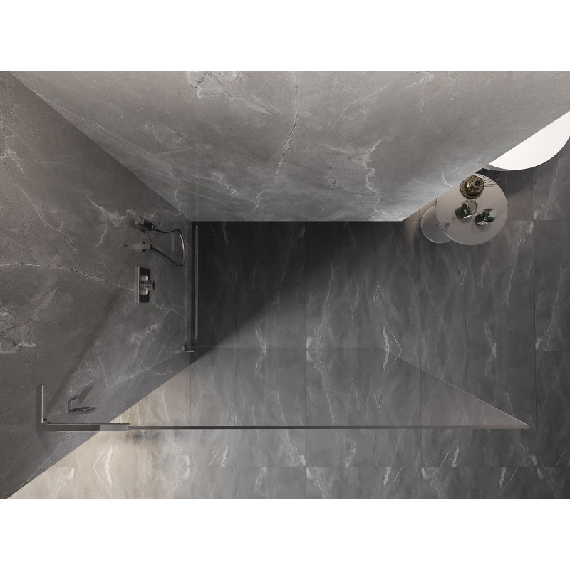Mexen Lunar L Душ стена Walk-in лява 100 x 200 см, прозрачна 8 мм, хром - 830L-100-000-01-00-L