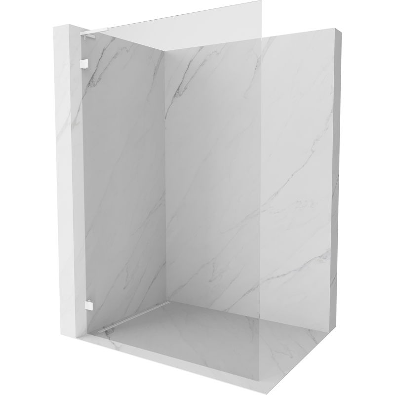 Mexen Lunar L Стенна душ кабина Walk-in лява 50 x 200 см, прозрачна 8 мм, бяла - 830L-050-000-20-00-L