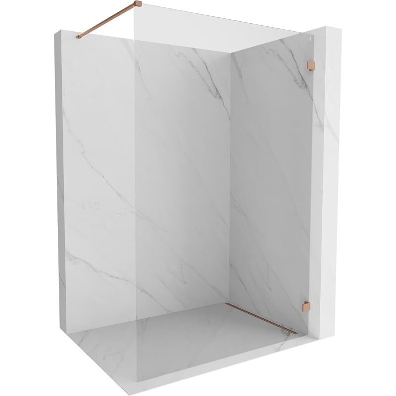 Mexen Lunar стена за душ Walk-in дясна 90 x 200 см, прозрачна 8 мм, четкана мед - 830-090-000-65-00-P
