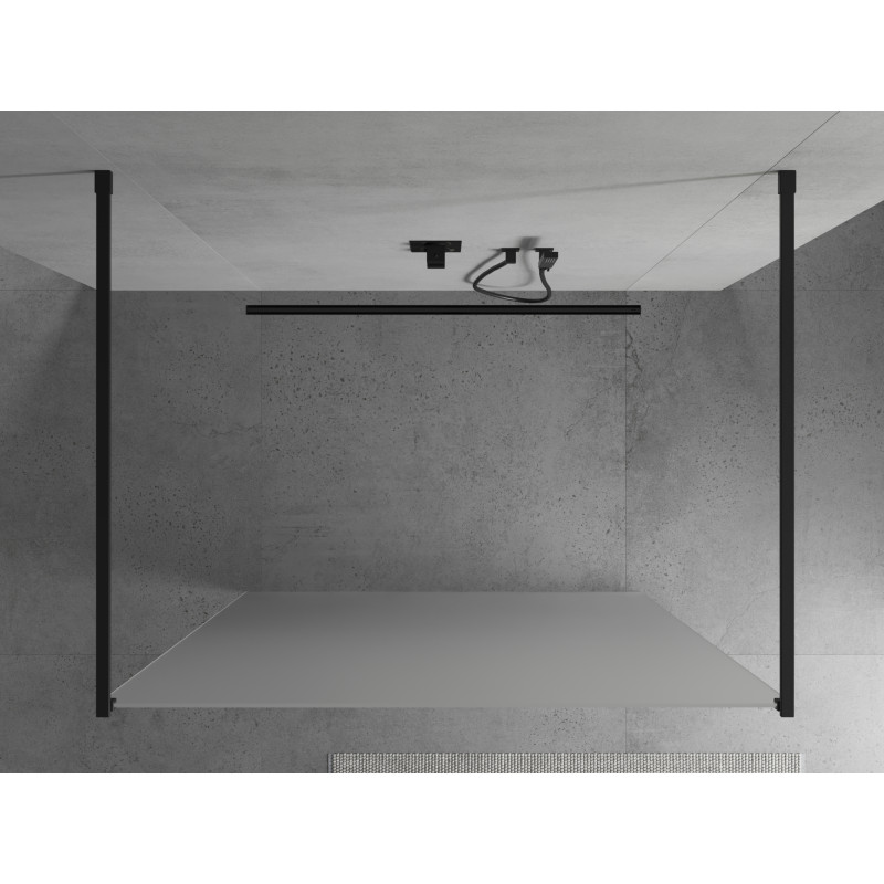 Mexen Kioto самостоятелна душ стена 120 x 200 см, матирано 8 мм, черно - 800-120-002-70-30