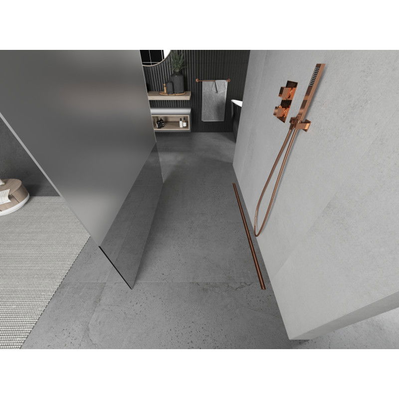 Mexen Kioto свободностояща душ кабина 120 x 200 см, прозрачно/матово 8 мм, розово злато - 800-120-002-60-35