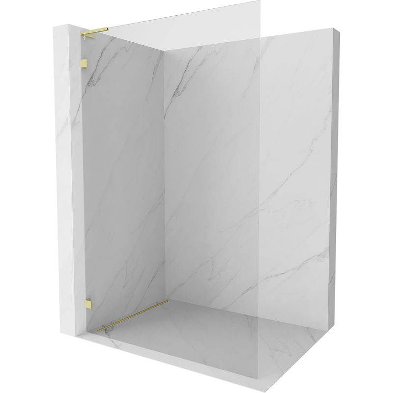 Mexen Lunar L Стенен душ Walk-in ляв 70 x 200 см, прозрачен 8 мм, златна четкована - 830L-070-000-55-00-L