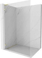 Mexen Lunar L Стенен душ Walk-in ляв 70 x 200 см, прозрачен 8 мм, златна четкована - 830L-070-000-55-00-L
