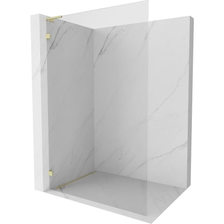 Mexen Lunar L стена за душ Walk-in лява 120 x 200 см, прозрачна 8 мм, златно четкано - 830L-120-000-55-00-L