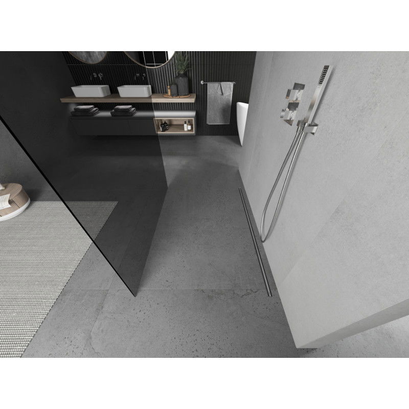 Mexen Kioto самостоятелна преграда за душ 120 x 200 см, графит 8 мм, хром - 800-120-002-01-40