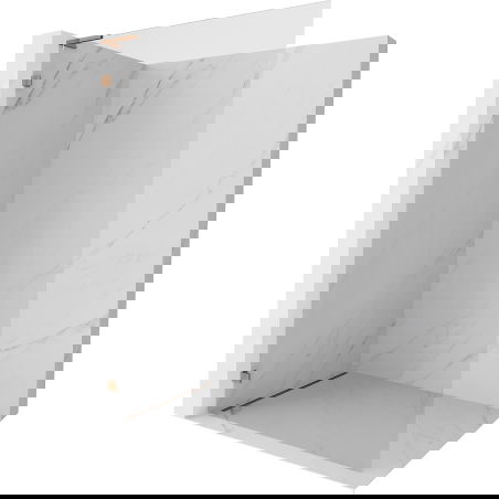 Mexen Lunar L душ стена Walk-in лява 100 x 200 см, прозрачно 8 мм, розово злато - 830L-100-000-60-00-L