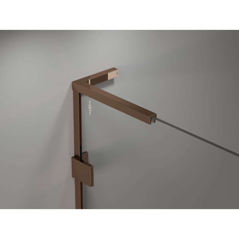 Mexen Lunar L душ стена Walk-in лява 100 x 200 см, прозрачно 8 мм, розово злато - 830L-100-000-60-00-L