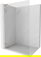 Mexen Lunar L стъклена преграда за душ Walk-in лява 100 x 200 см, прозрачно 8 мм, четкана мед - 830L-100-000-65-00-L