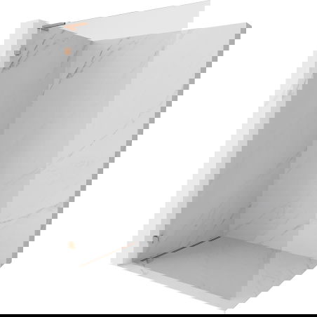 Mexen Lunar L стена за душ Walk-in лява 120 x 200 см, прозрачна 8 мм, четкана мед - 830L-120-000-65-00-L