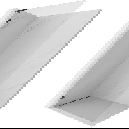 Mexen Lunar L стенен душ Walk-in ляв 60 x 200 см, прозрачен 8 мм, черен - 830L-060-000-70-00-L