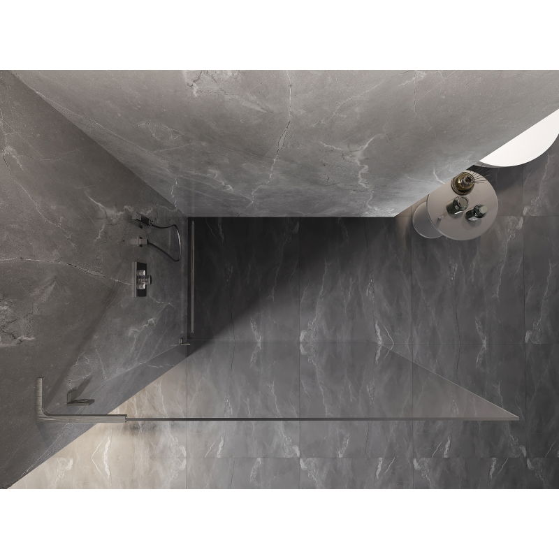 Mexen Lunar L стенна преграда за душ Walk-in лява 70 x 200 см, прозрачна 8 мм, четкан никел - 830L-070-000-97-00-L