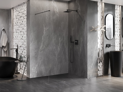 Mexen Lunar душ преграда Walk-in дясна 90 x 200 см, прозрачна 8 мм, gun metal - 830-090-000-95-00-P