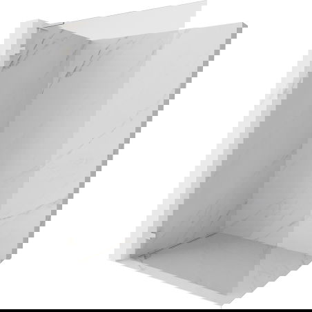 Mexen Lunar L стъклена преграда за душ Walk-in лява 90 x 200 cm, прозрачна 8 mm, четка никел - 830L-090-000-97-00-L