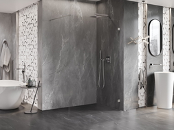 Mexen Lunar душ преграда Walk-in дясна 150 x 200 cm, прозрачна 8 mm, четкан никел - 830-150-000-97-00-P