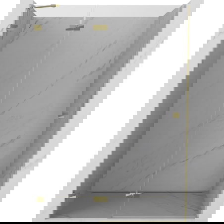 Mexen Lunar душ врата с отваряне наляво 140 cm, прозрачни, златни - 834-140-000-50-00-L