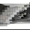 Mexen Kioto самостоятелна душ стена 130 x 200 см, черна решетка 8 мм, златна - 800-130-002-50-77