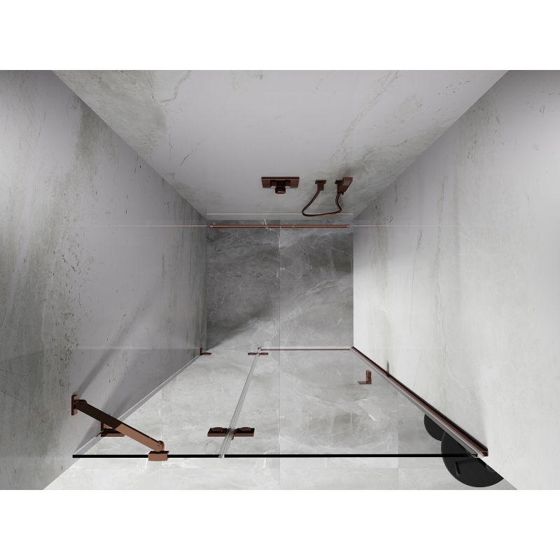 Mexen Lunar душ врати с отваряне наляво 120 см, прозрачни, розово злато - 834-120-000-60-00-L