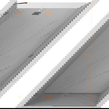 Mexen Lunar ляво отваряща се душ врата 140 см, прозрачна, матирана мед - 834-140-000-65-00-L