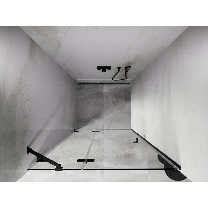 Mexen Lunar душ кабина врати тип хармоника ляви 105 см, прозрачни, черни - 834-105-000-70-00-L