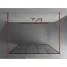 Свободно стояща душ стена Mexen Kioto 140 x 200 см, черен модел 8 мм, розово злато - 800-140-002-60-78