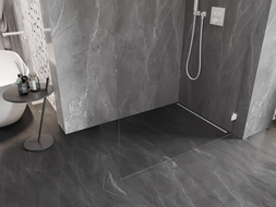 Mexen Lunar L стъклена преграда за душ Walk-in дясна 100 x 200 cm, прозрачна 8 mm, бяла - 830L-100-000-20-00-P