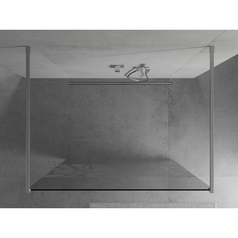 Mexen Kioto самостоятелна душ стена 100 x 200 см, бял мотив 8 мм, хром - 800-100-002-01-85