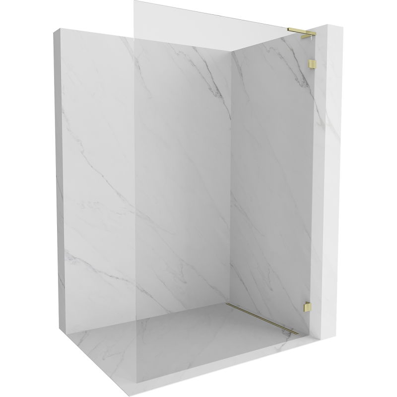 Mexen Lunar L Душ параван Walk-in дясно 100 x 200 см, прозрачно 8 мм, златно - 830L-100-000-50-00-P