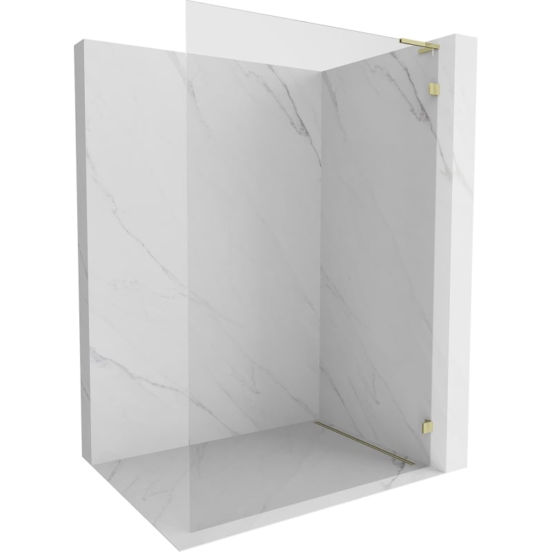 Mexen Lunar L стенна душ кабина Walk-in дясна 110 x 200 см, прозрачна 8 мм, златна - 830L-110-000-50-00-P