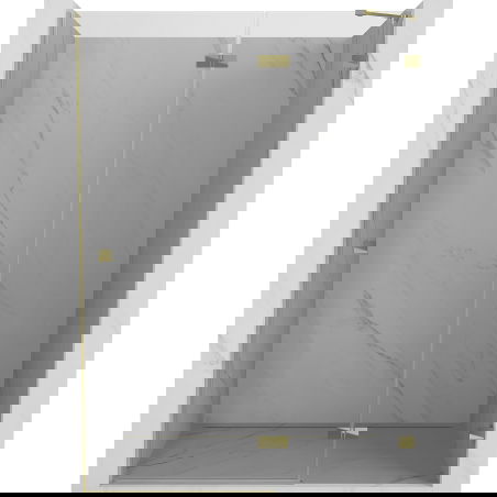 Mexen Lunar десни душ врати 135 см, прозрачни, златни - 834-135-000-50-00-P