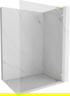 Mexen Lunar L душ-стена Walk-in дясна 100 x 200 см, прозрачна 8 мм, златна четка - 830L-100-000-55-00-P