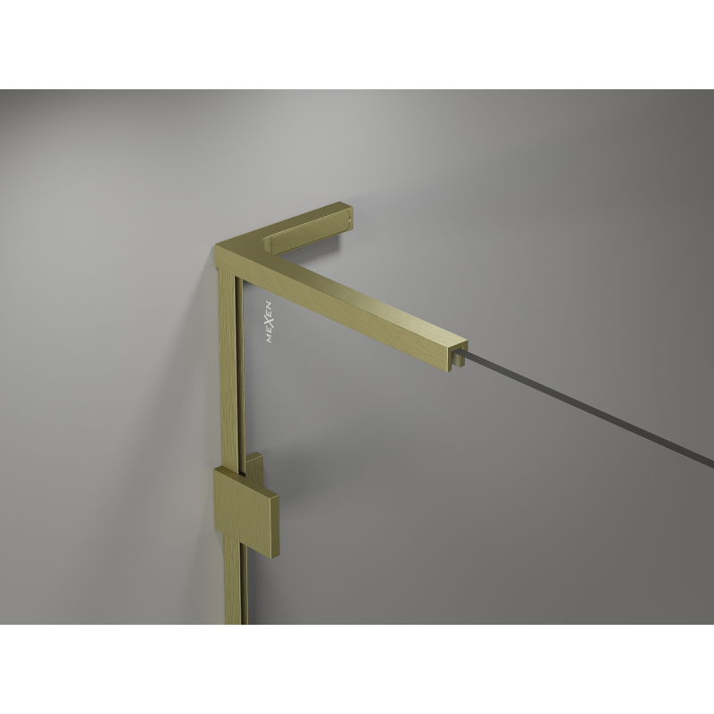 Mexen Lunar L стена за душ Walk-in дясна 120 x 200 cm, прозрачна 8 mm, златно четкано - 830L-120-000-55-00-P