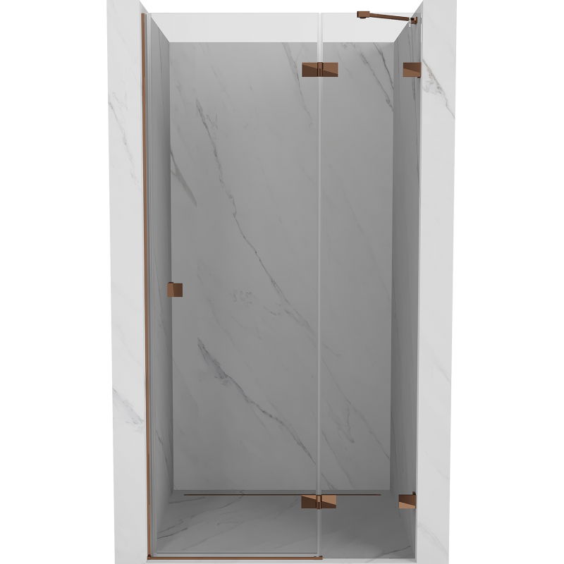 Mexen Lunar врати за душ кабина отварящи се надясно 100 см, прозрачни, розово злато - 834-100-000-60-00-P