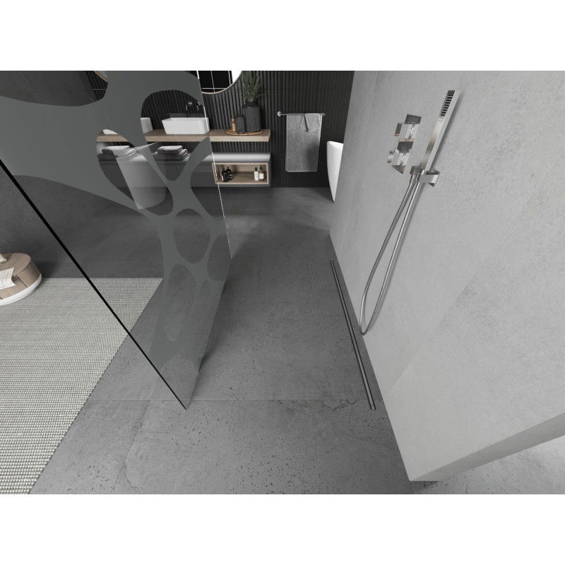 Mexen Kioto свободностояща душ-преграда 110 x 200 см, бяла вълна 8 мм, хром - 800-110-002-01-97