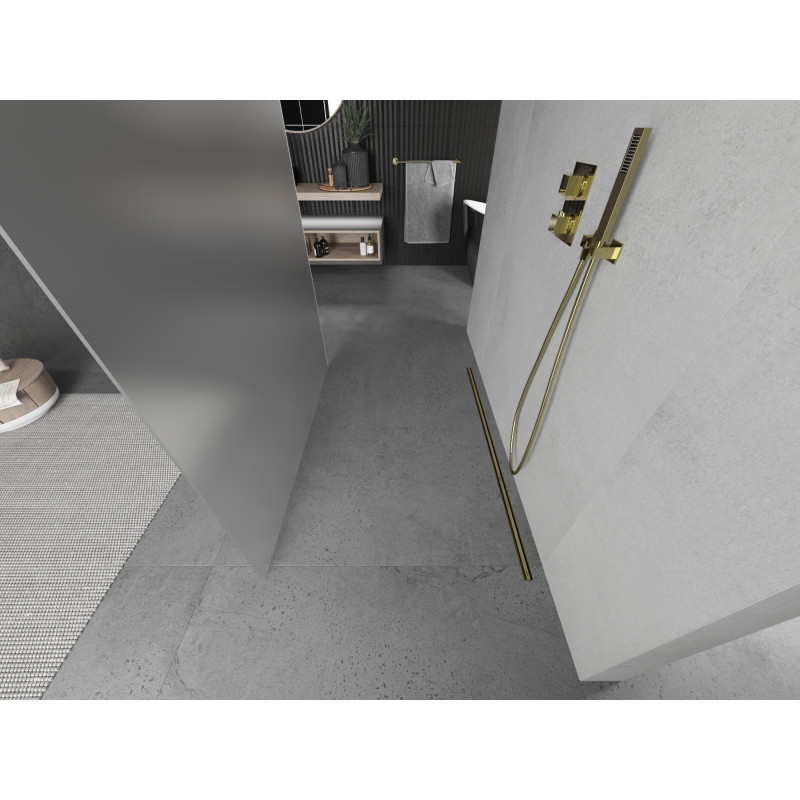 Mexen Kioto самостоятелна душ кабина 120 x 200 см, мраз 8 мм, златна - 800-120-002-50-30